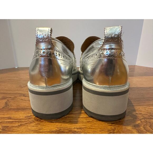 Johnston & Murphy Women’s Gracelyn Platform Loafer Silver Glitter Size 9 Modern - Picture 5 of 11